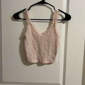 american eagle light pink lace tank, size xs